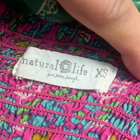 NATURAL LIFE Bailey Mini Dress - Pink Green Floral Mix XS - Picture 4 of 10